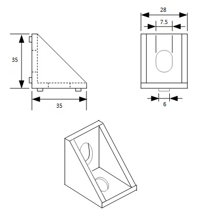 Triangle bracket 3030 drawings